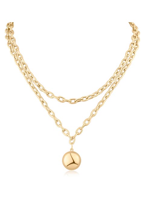 Disc Pendant Layered Necklace