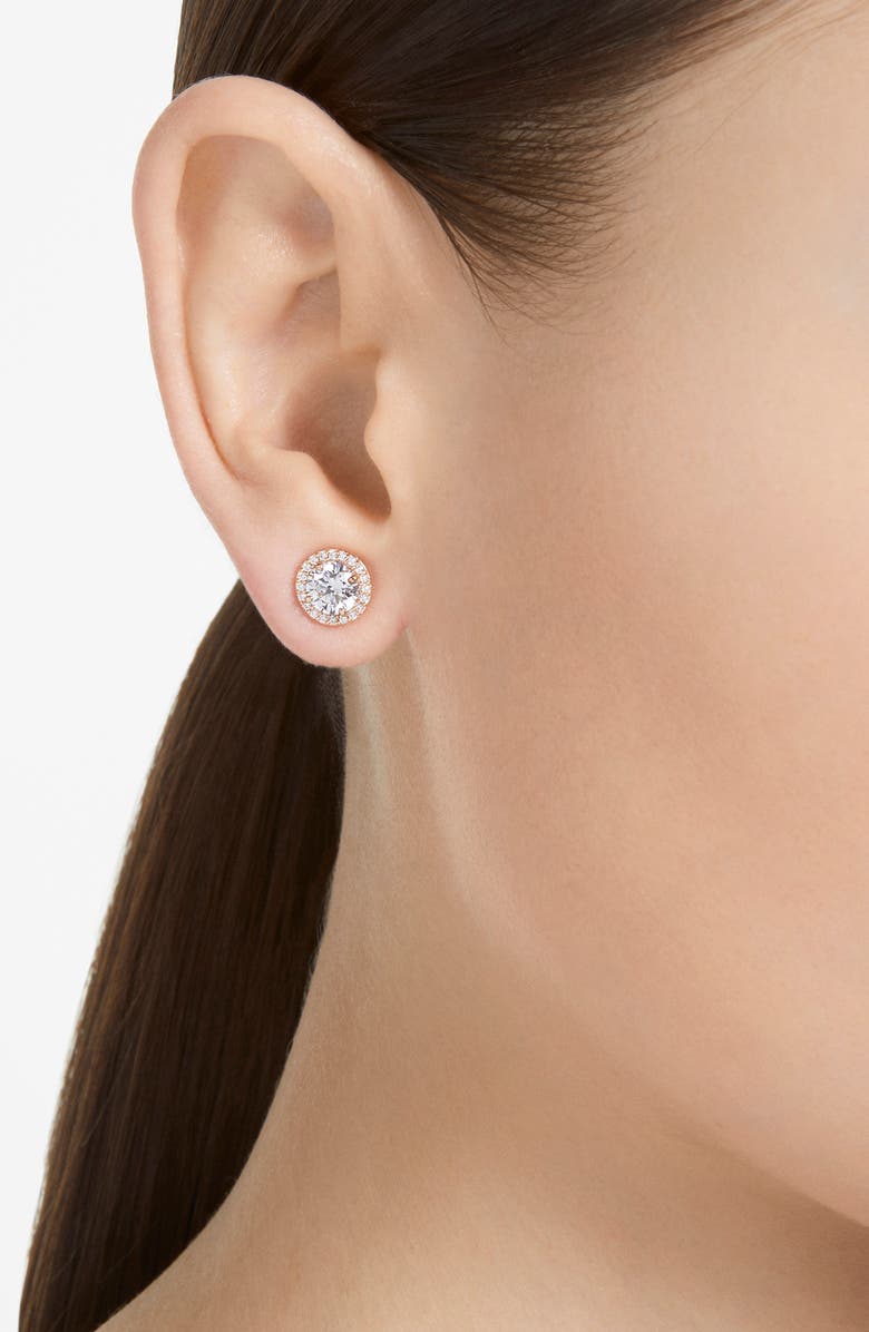 Swarovski Una Pavé Crystal Stud Earrings, Alternate, color, Rose Gold
