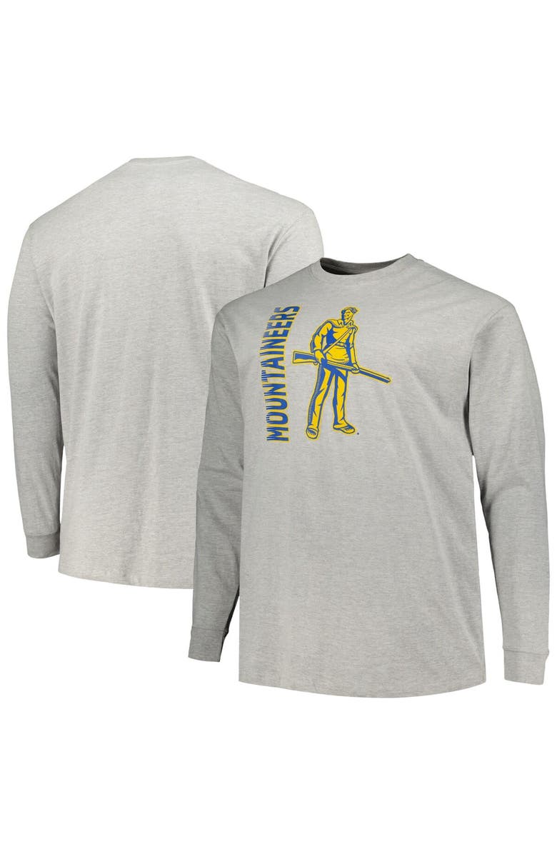 Champion Men's Champion Heather Gray West Virginia Mountaineers Big & Tall Mascot Long Sleeve T-Shirt, Main, color, 