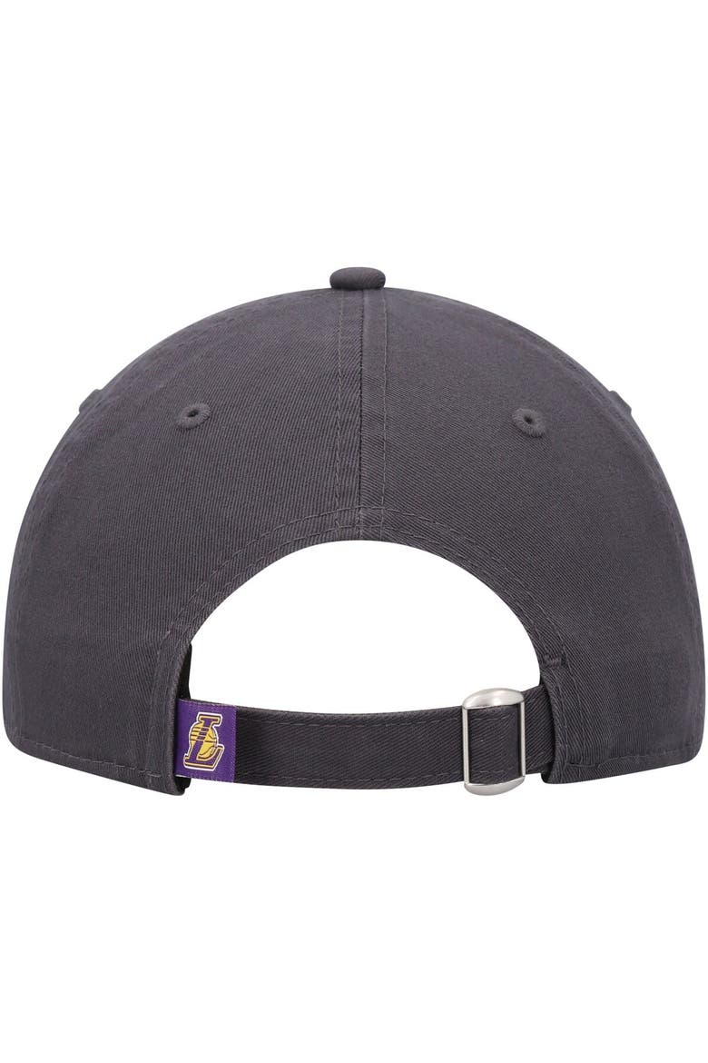 Men's New Era Charcoal Los Angeles Lakers Team 2.0 9TWENTY Adjustable Hat, Alternate, color, Charcoal