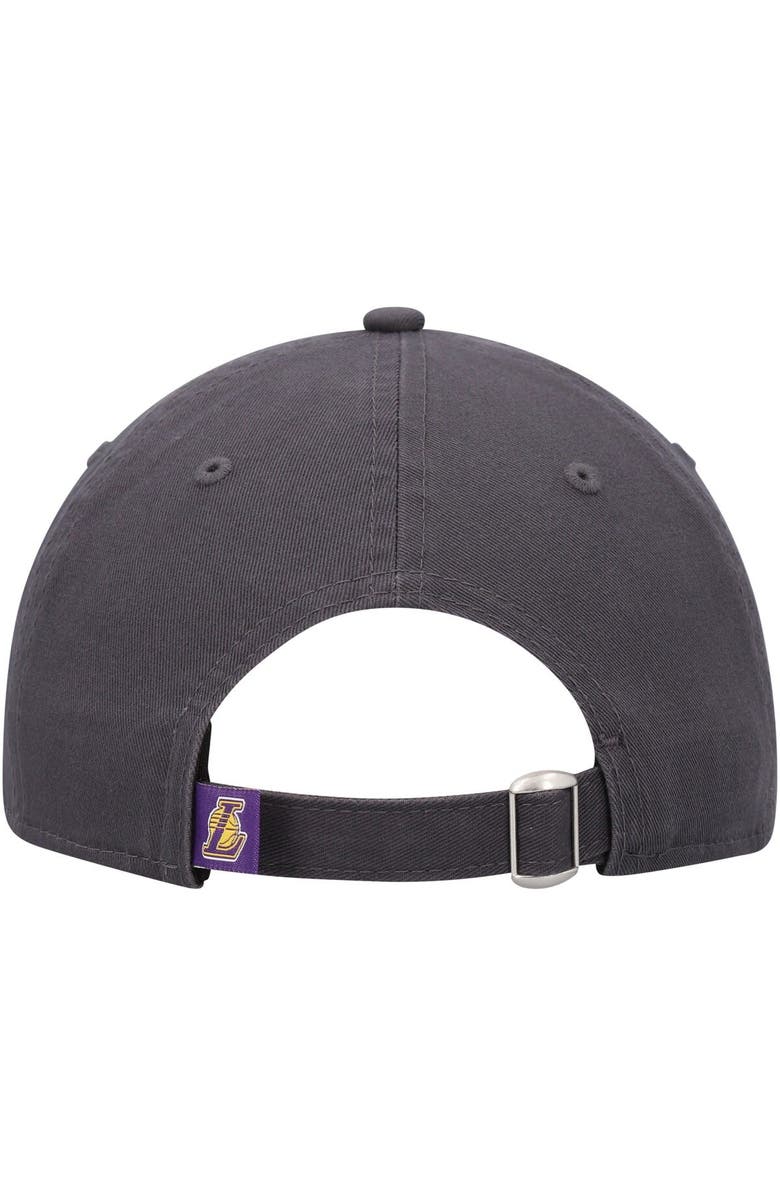New Era Men's New Era Charcoal Los Angeles Lakers Team 2.0 9TWENTY Adjustable Hat, Alternate, color, Charcoal