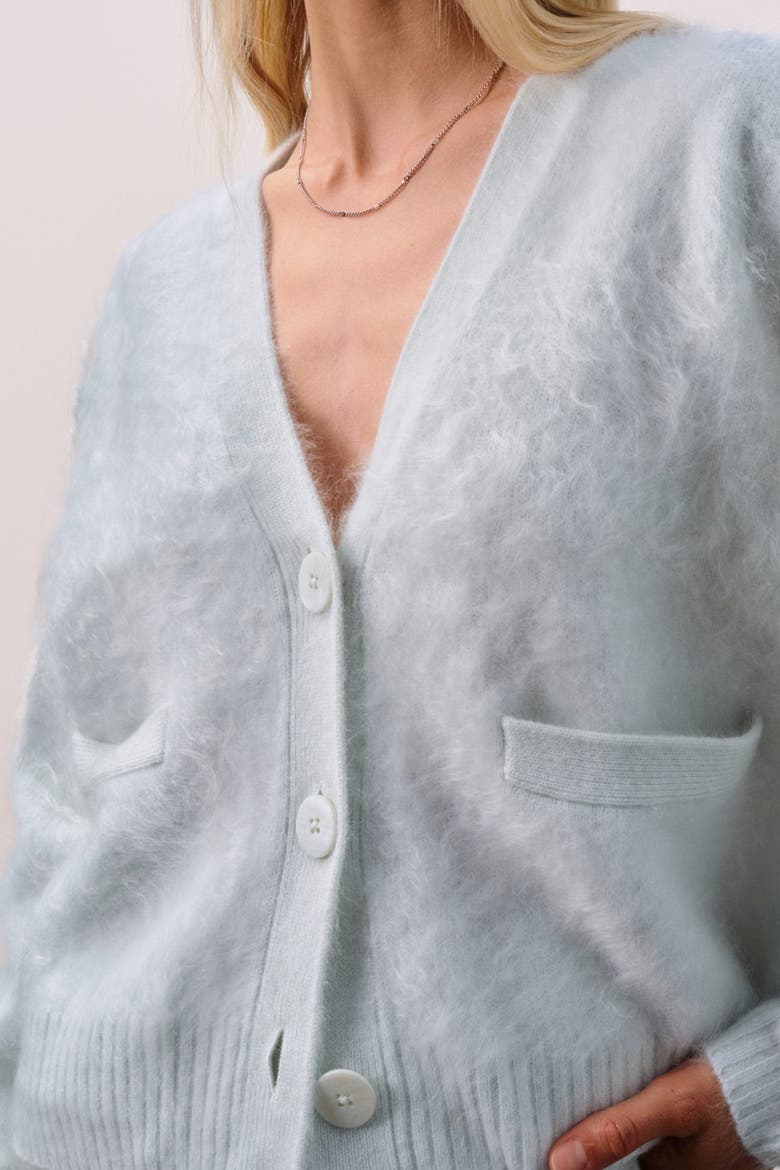MICHAELA BRUSHED CASHMERE CARDIGAN, Alternate, color, Jadite