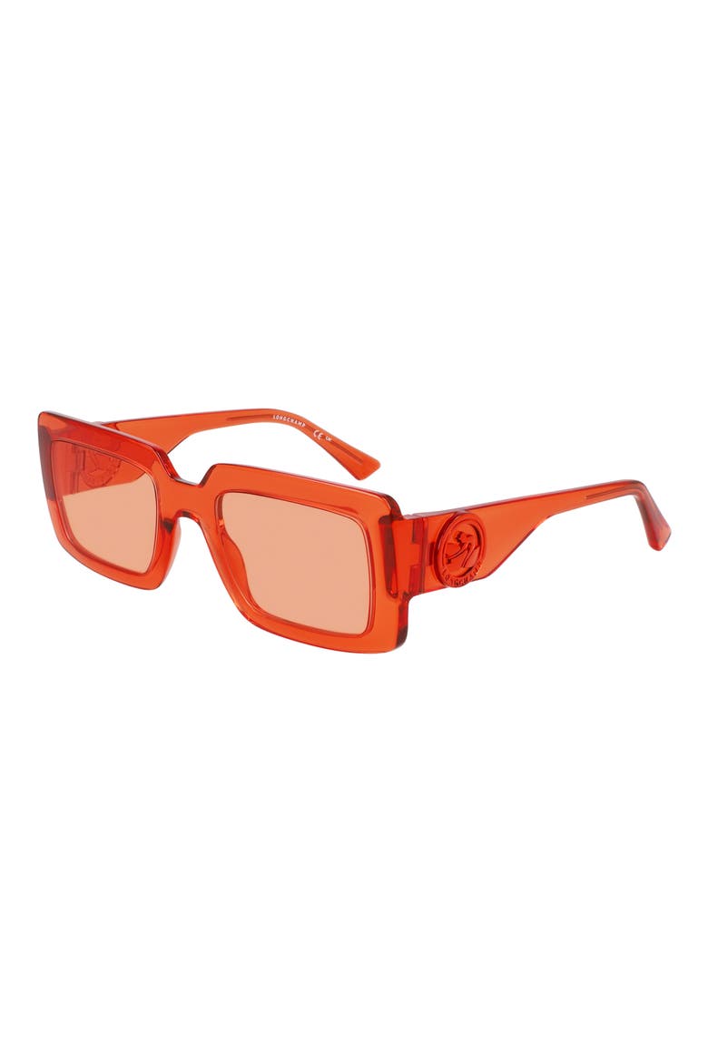 53mm Rectangular Sunglasses, Alternate, color, ORANGE
