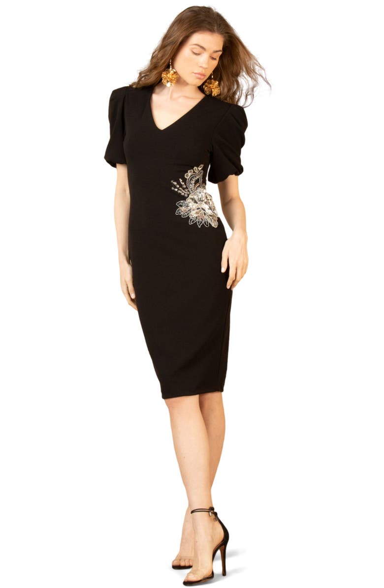 Hale Bob Billie Dress Beaded, Main, color, Black