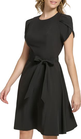 Tulip Sleeve A-Line Dress