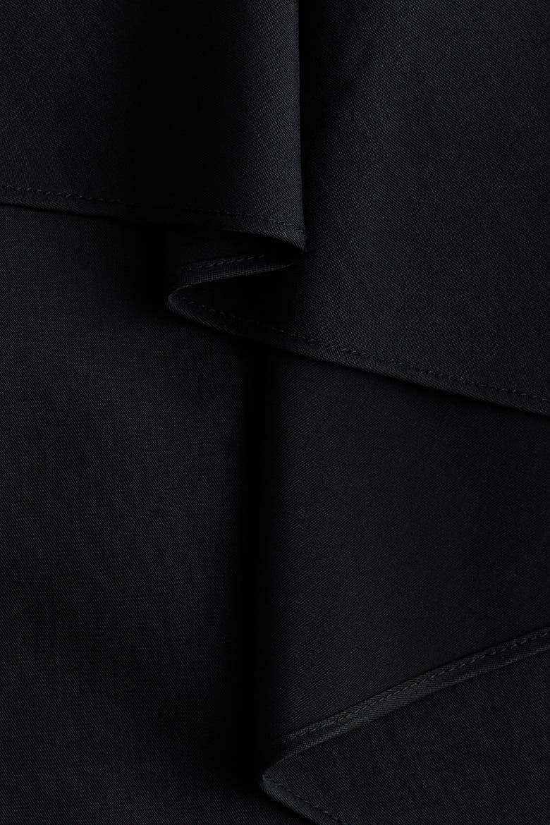 Draped-panel Asymmetric Skirt, Alternate, color, Black