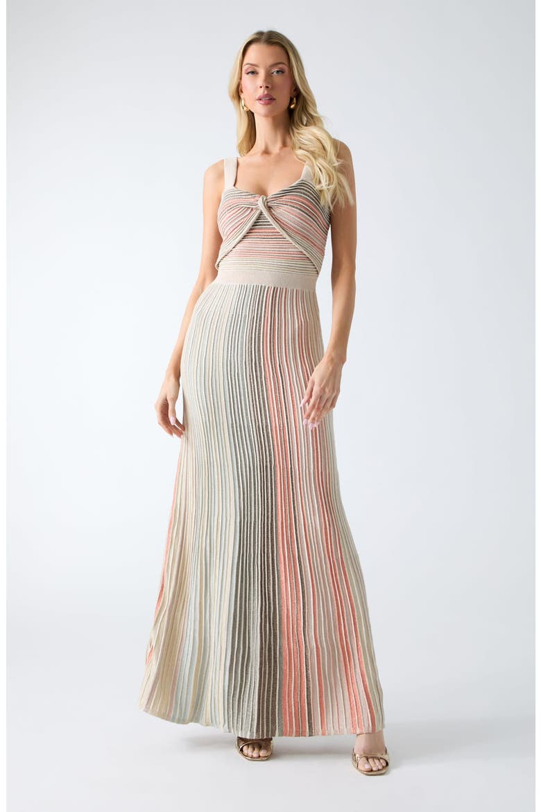 Rosy Metallic Knit Maxi Dress, Alternate, color, FMJ1-BROWN