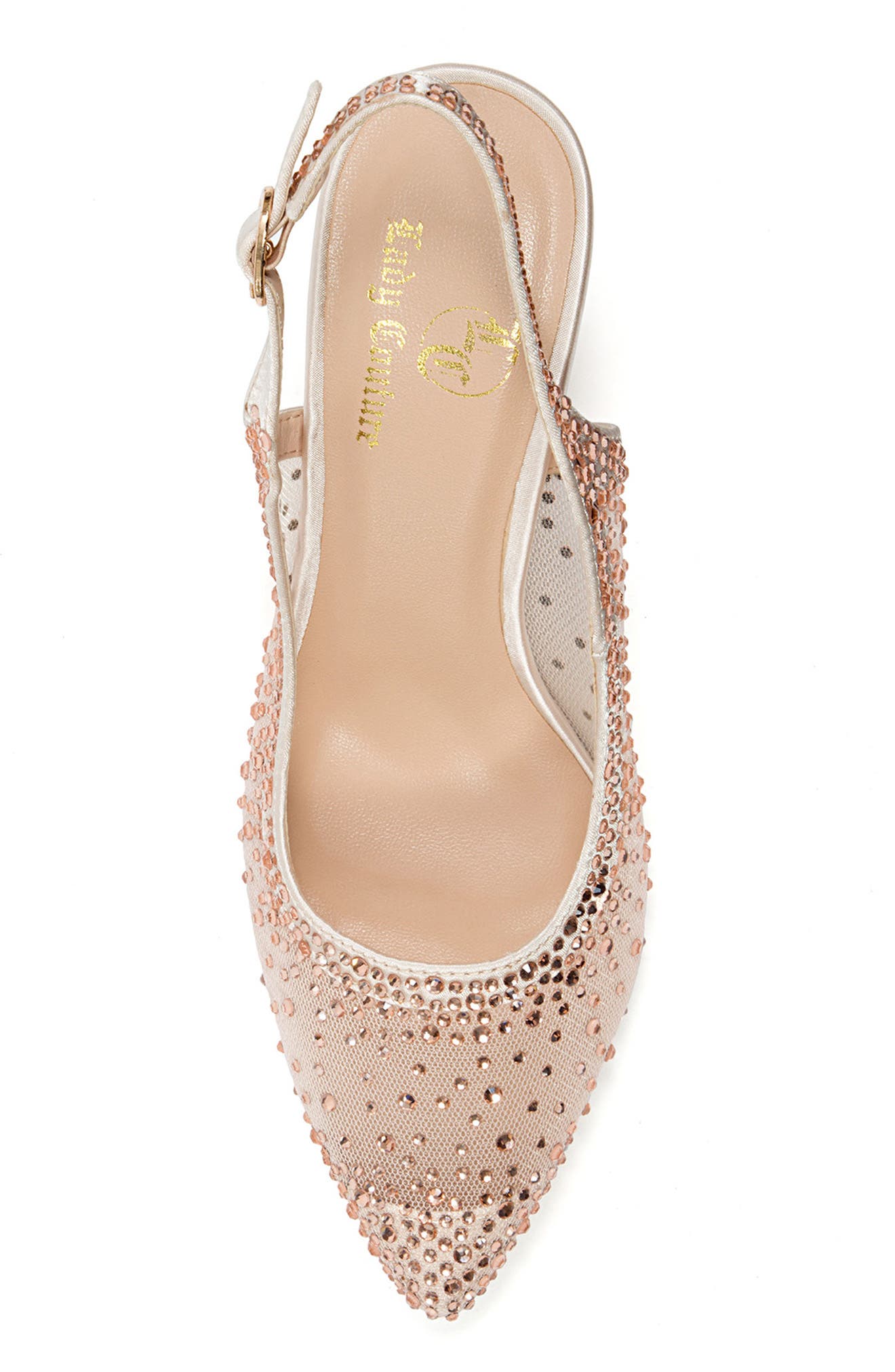 Lola Embellished Pointed Toe Slingback Pump, Alternate, color, CHAMPAGNE