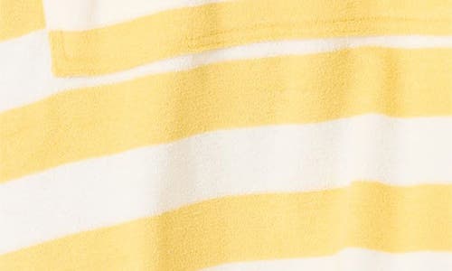 Pj Salvage Cabana Paradise Stripe Hooded Terry Cloth Cover-up Dress In Yellow