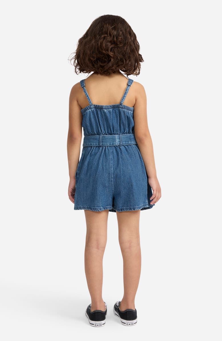 abercrombie kids Kids' Pleated Denim Romper, Alternate, color, Anf Pirouette