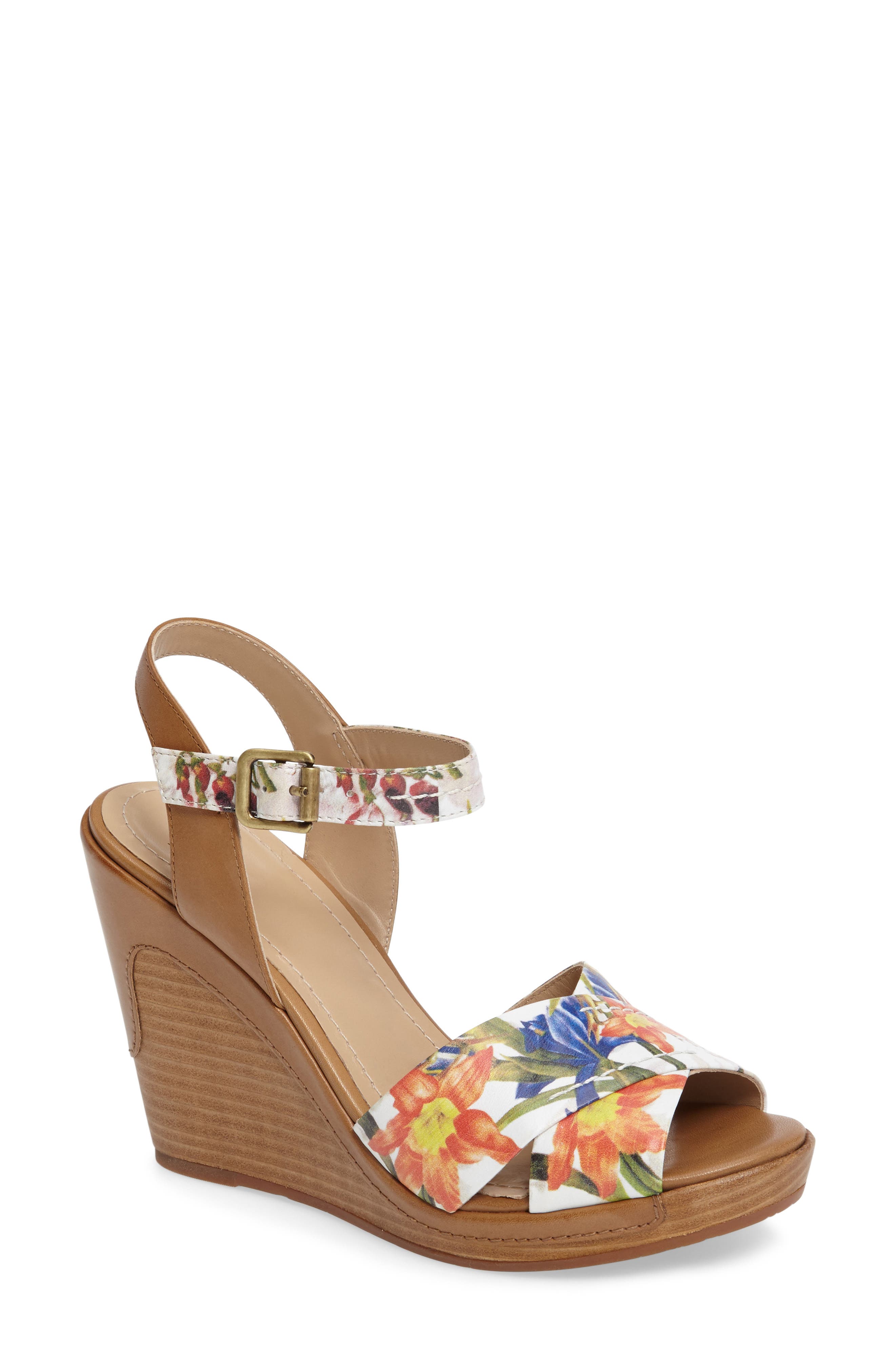 Johnston & Murphy Maren Cross Band Wedge Sandal, Main, color, 