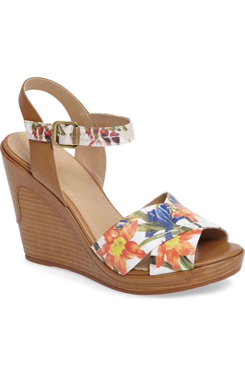 Johnston & Murphy Maren Cross Band Wedge Sandal, Main, color,