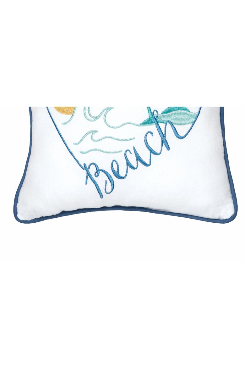 "Beach" Heart Mini Cotton Blend Accent Pillow 10" x 10", Alternate, color, White
