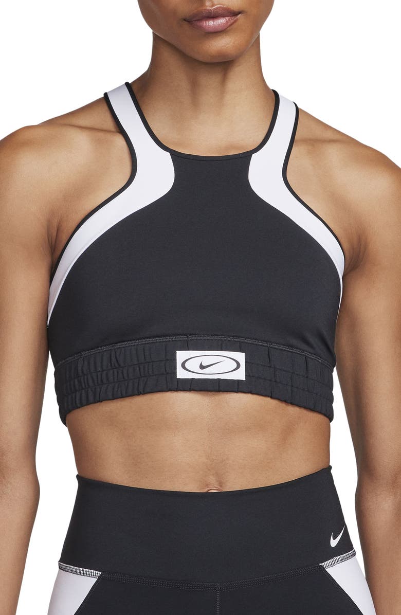 Nike Dri-FIT High Neck Sports Bra, Main, color, 