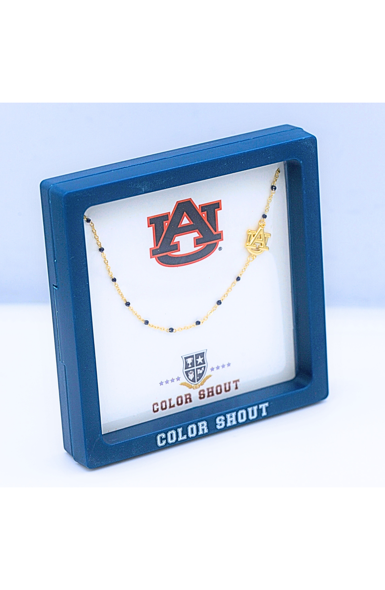 Color Shout Auburn University Side Necklace, Alternate, color, Yellow Gold