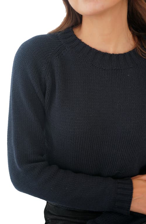 Paneros Clothing Sloane Cotton Crewneck Sweater In Midnight Navy