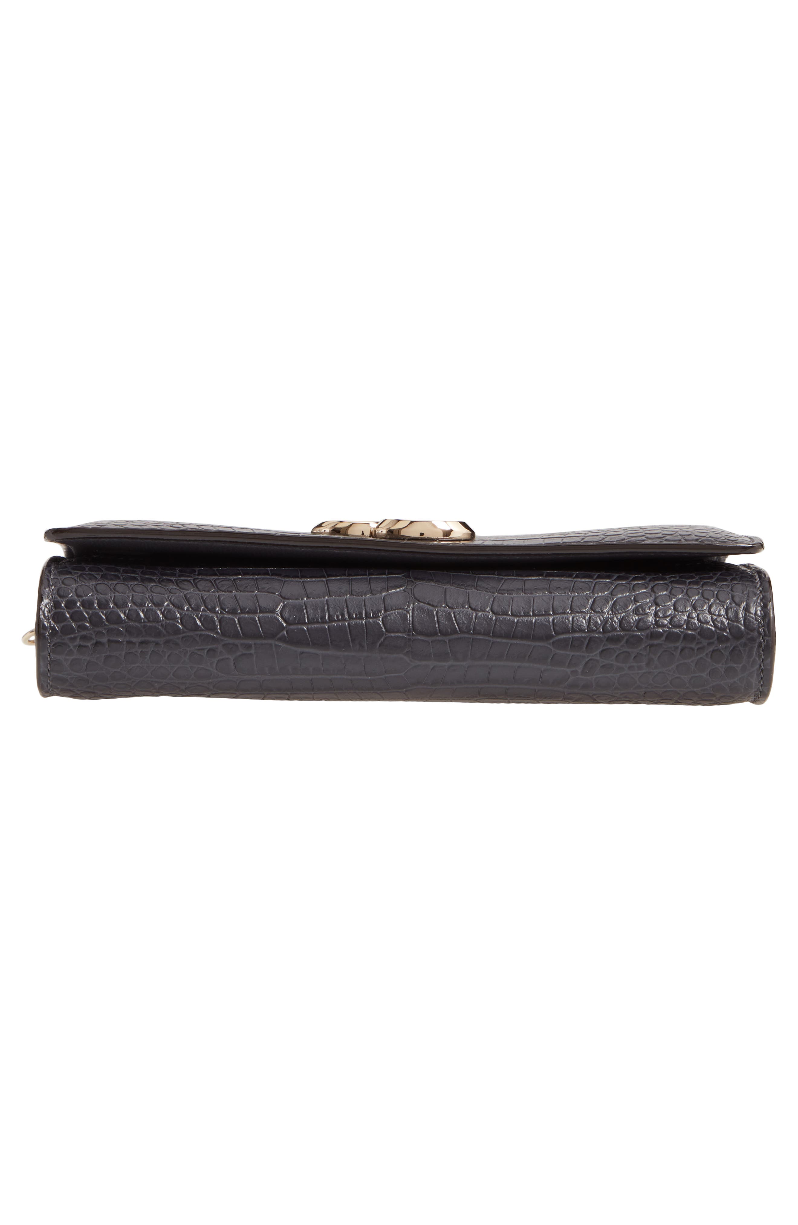 Jimmy Choo Varenne Croc Embossed Leather Clutch, Alternate, color, 