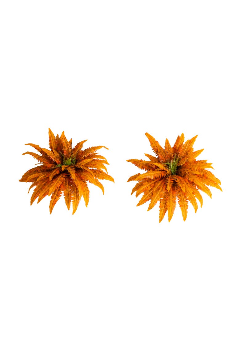 40-in Autumn Artificial Fall Boston Fern - Set of 2, Main, color, Orange