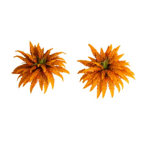 40-in Autumn Artificial Fall Boston Fern - Set of 2