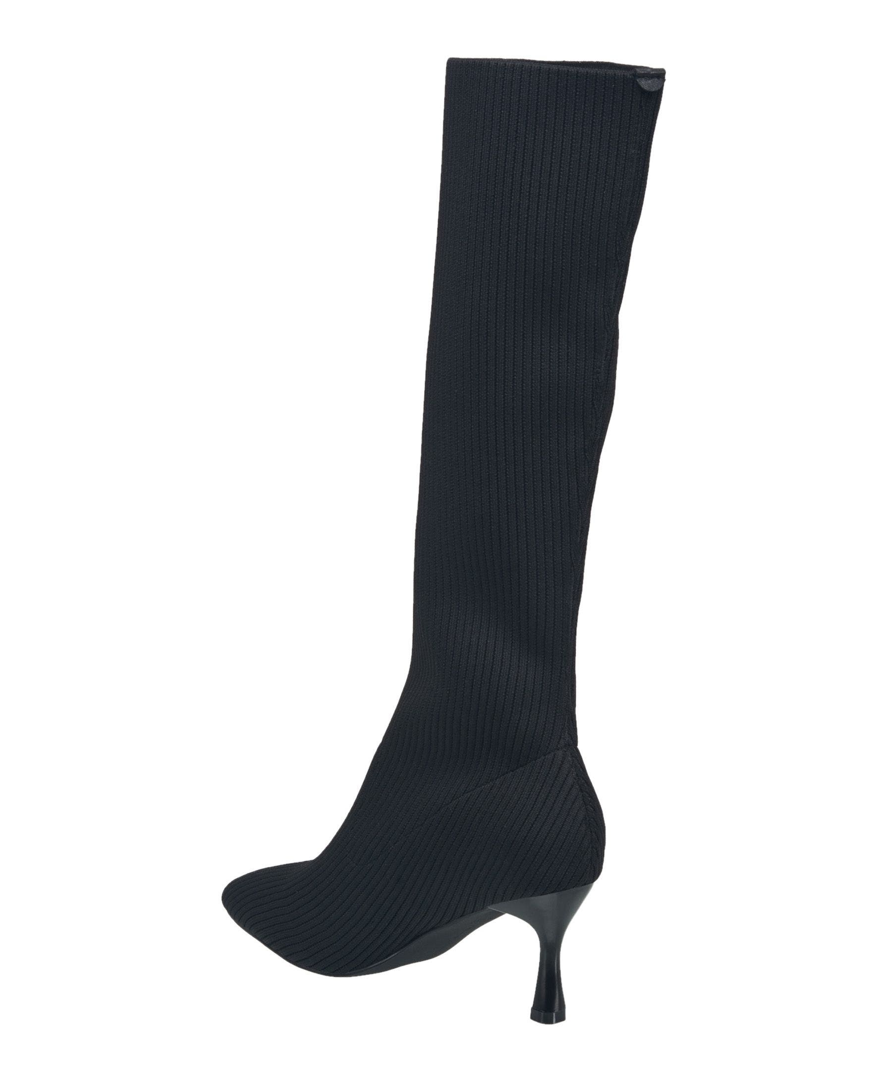 Stretch Knit Knee High Boot, Alternate, color, Black