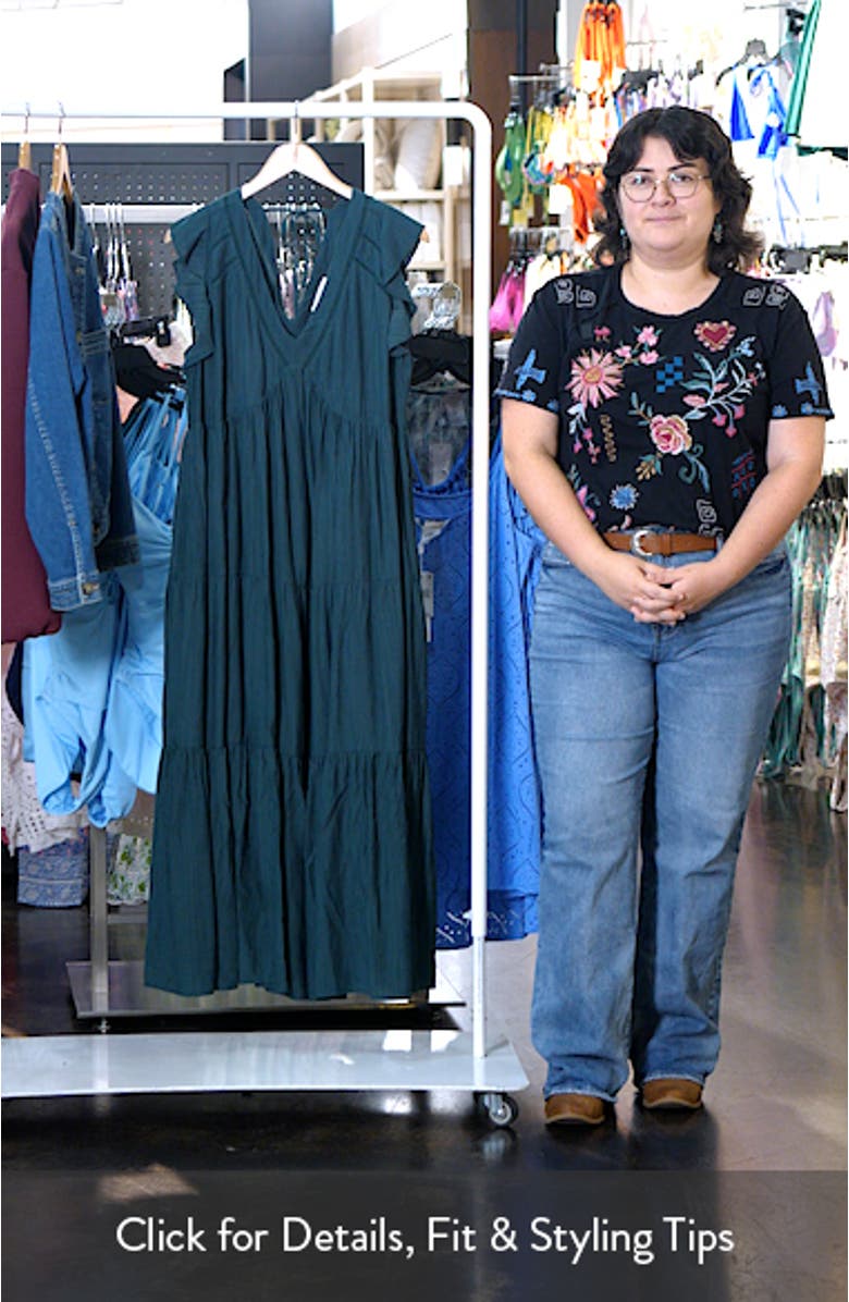 Crinkle Finish Flutter Sleeve Maxi Dress, sales video thumbnail