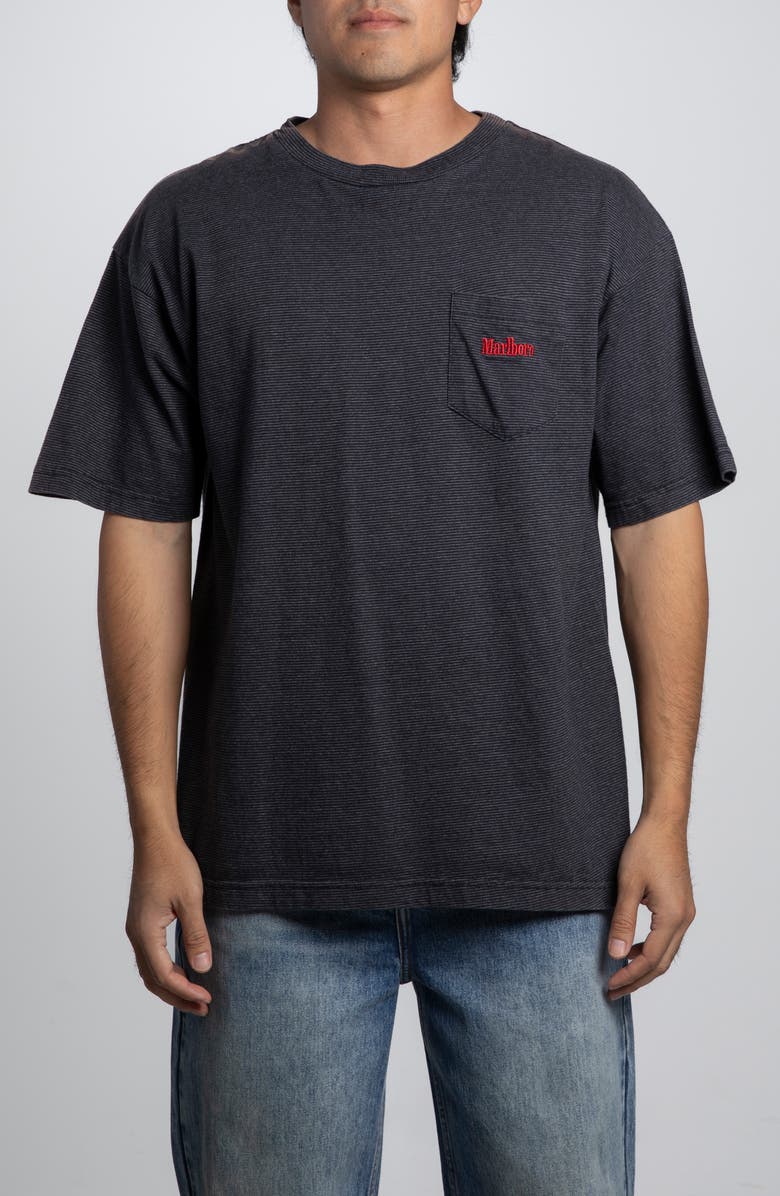 Elwood Vintage Marlboro Pocket Tee, Main, color, Black