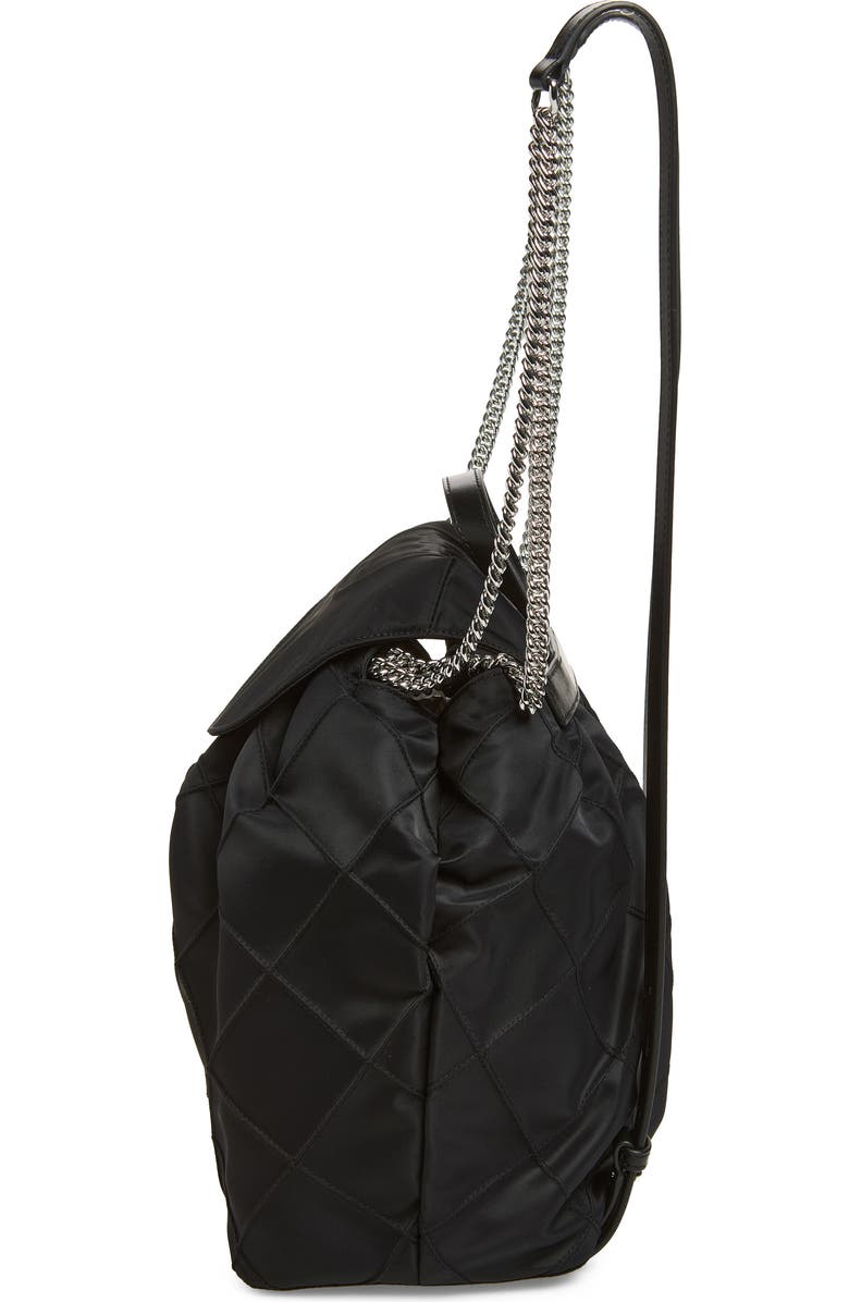 Tory Burch Fleming Nylon Backpack, Alternate, color, Black