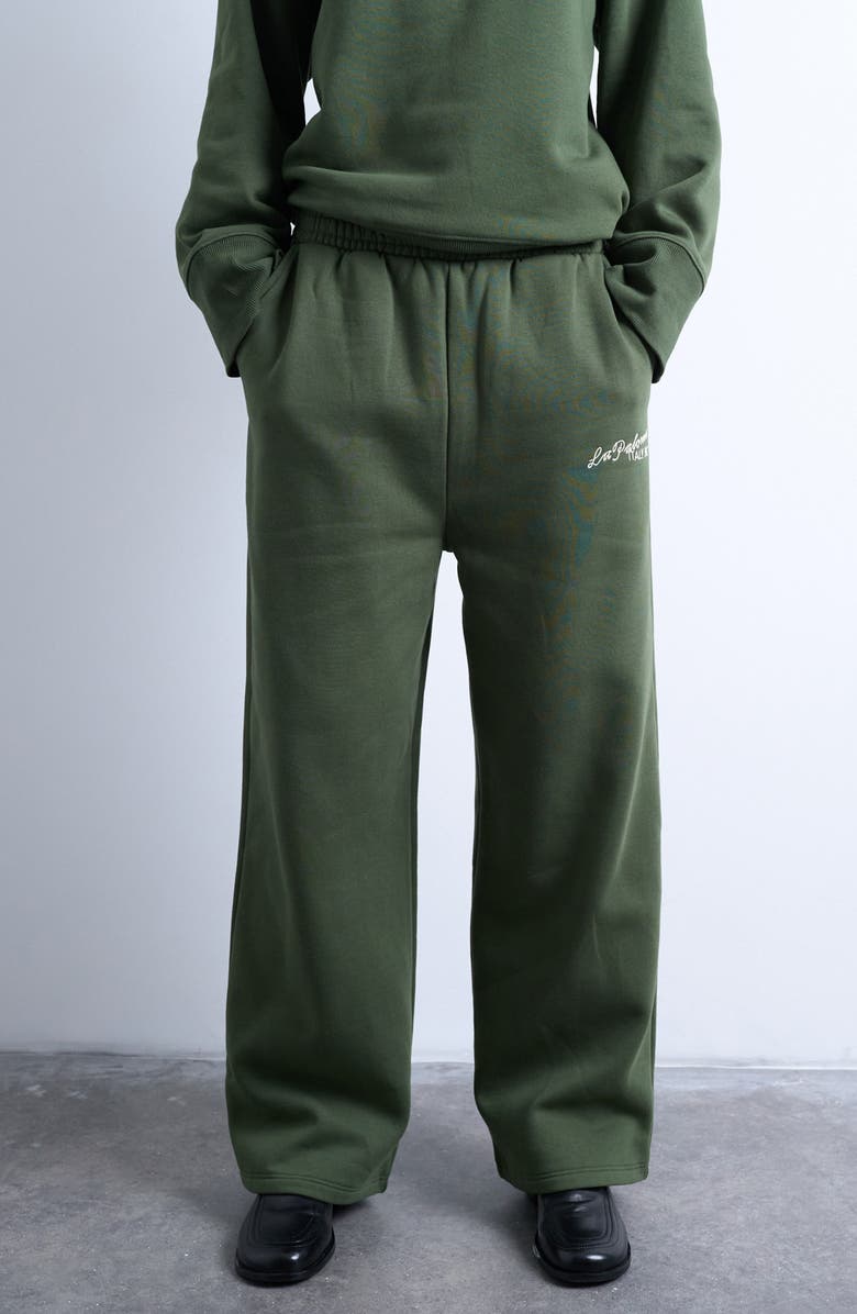 Topshop La Paloma Straight Leg Sweatpants, Main, color, Medium Green