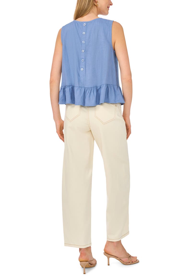 Sleeveless Peplum Top, Alternate, color, CADET BLUE