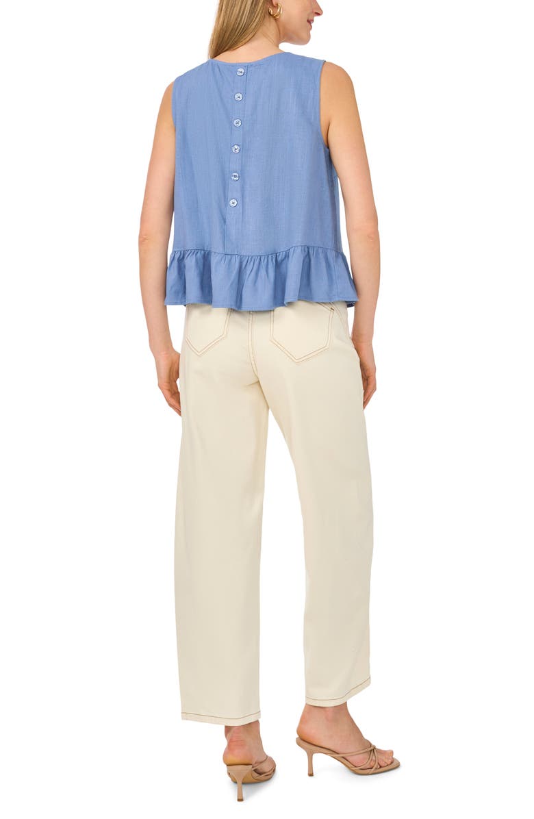 Vince Camuto Sleeveless Peplum Top, Alternate, color, Cadet Blue