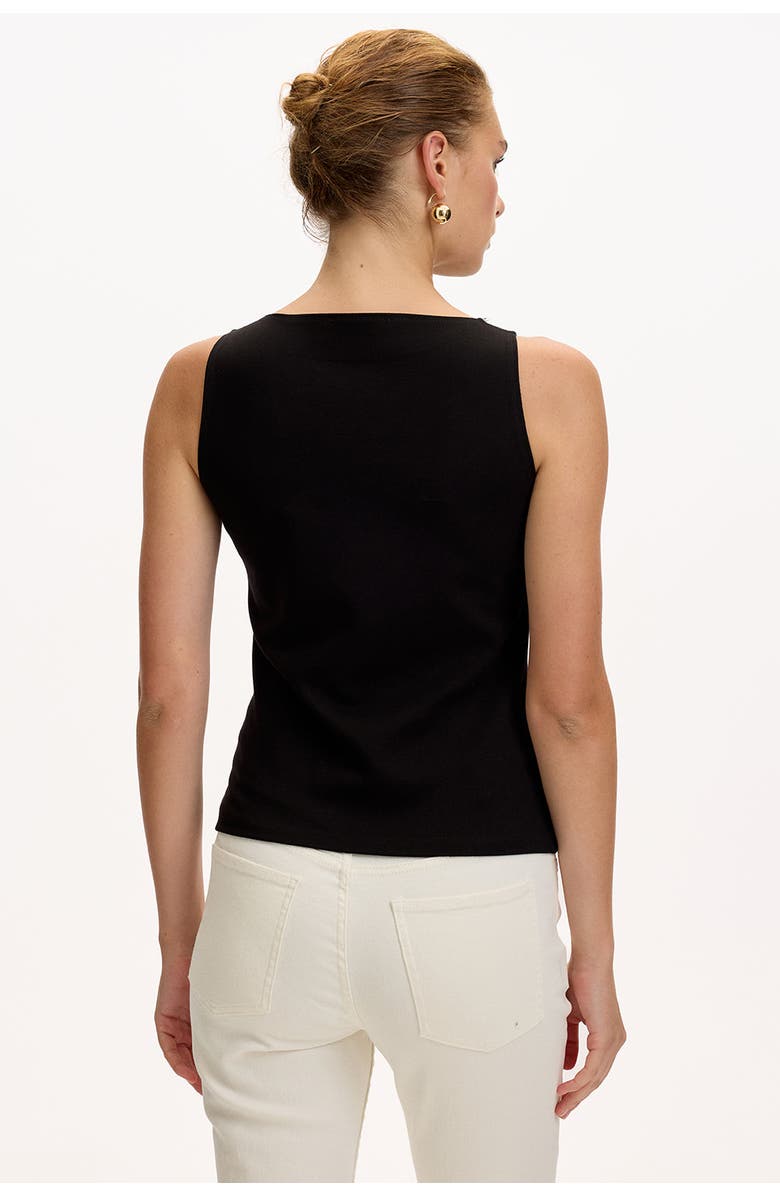 Exquise Chelsea Boat Neck Sleeveless Knit Blouse, Alternate, color, Black