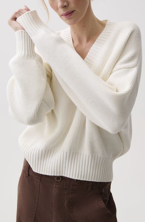 Nika Cotton V-Neck Sweater