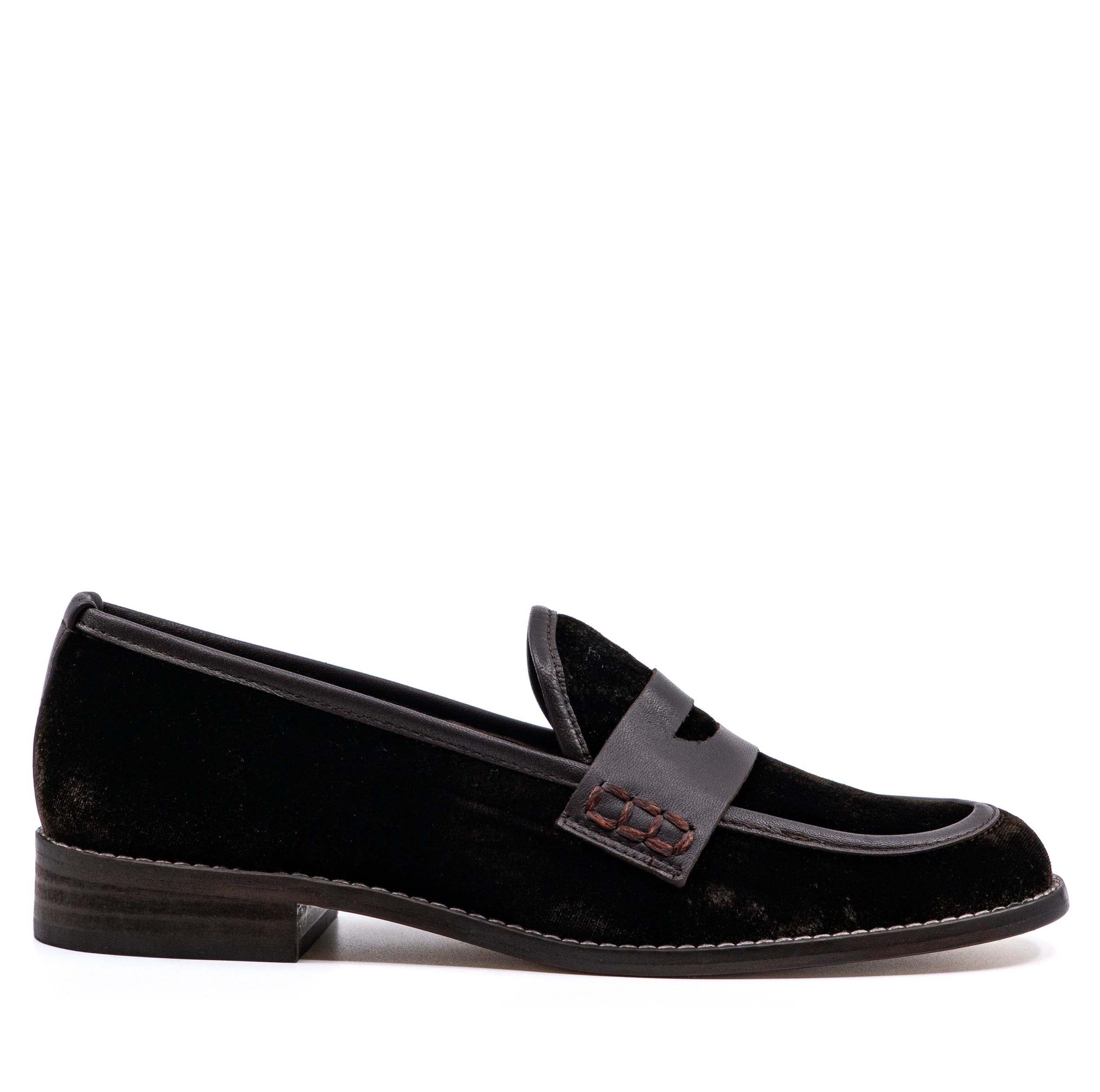 Andrea Gomez Camila Velvet Loafer, Main, color, Chocolate
