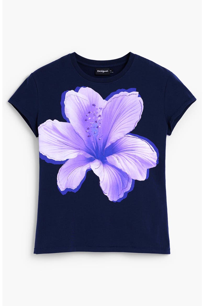 Floral Graphic T-Shirt, Main, color, NAVY BLUE