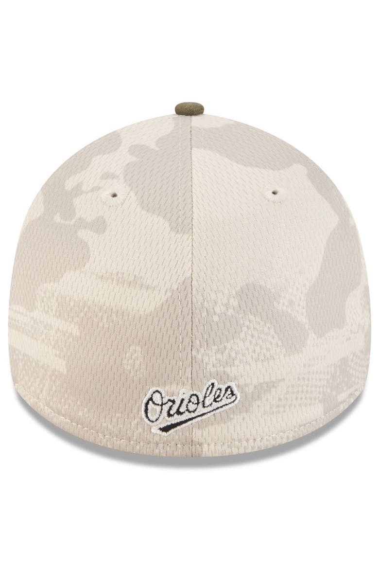 Men's New Era Light Beige/Olive Baltimore Orioles 2025 Armed Forces Day 39THIRTY Flex Hat, Alternate, color, Light Beige