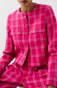 Scalpers Linen Check Blazer