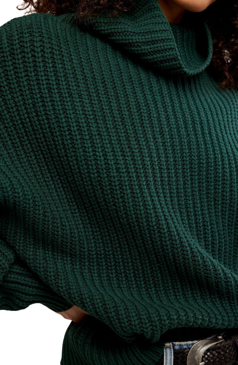 Free People Swim Too Deep Turtleneck Sweater, Alternate, color, Deepest Spruce