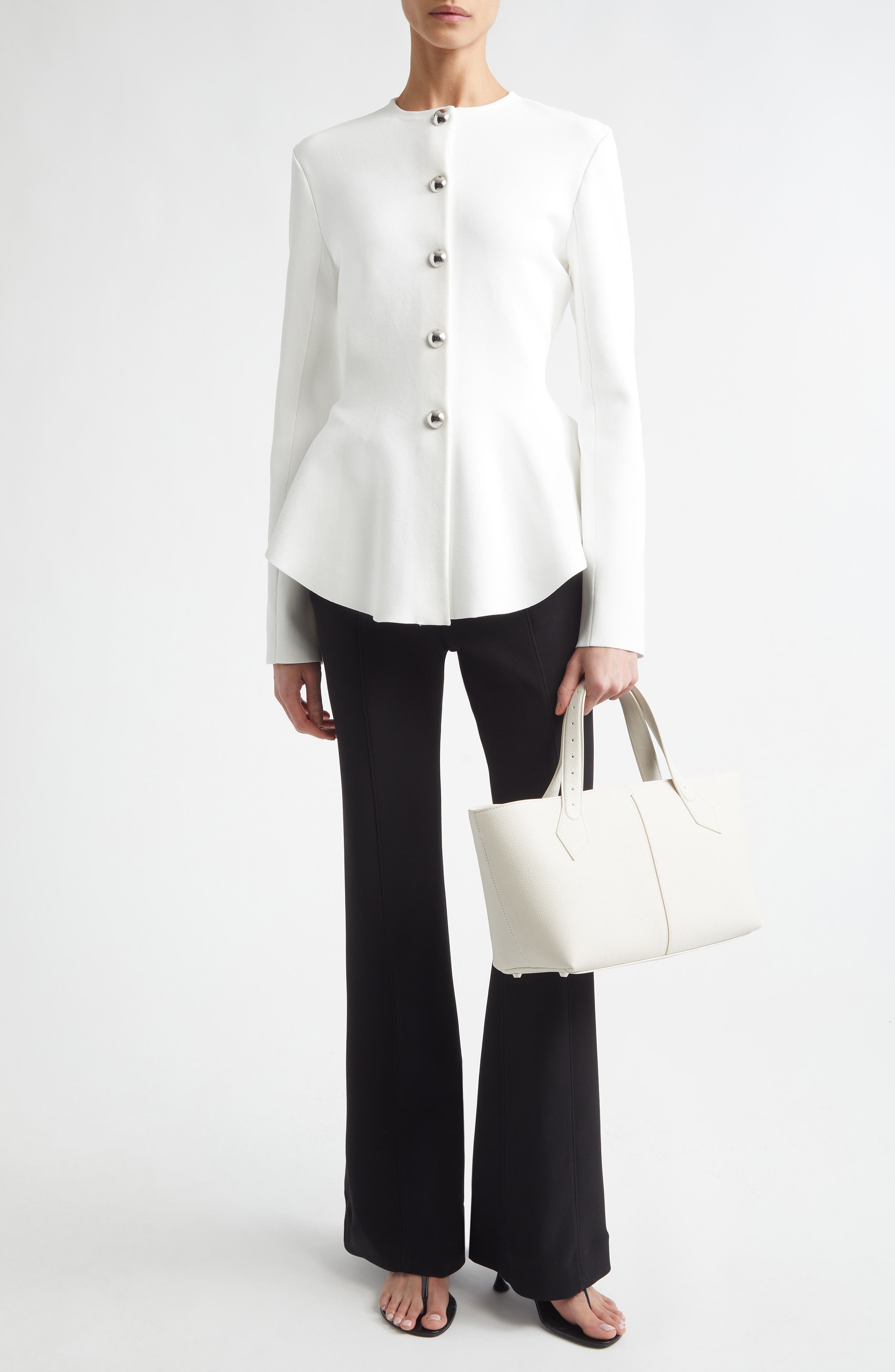 Dasha Compact Stitch Peplum Sweater Jacket - image 4