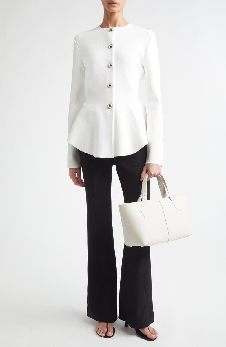 Proenza Schouler Kalea Compact Stretch Crepe Pants, Alternate, color, Black