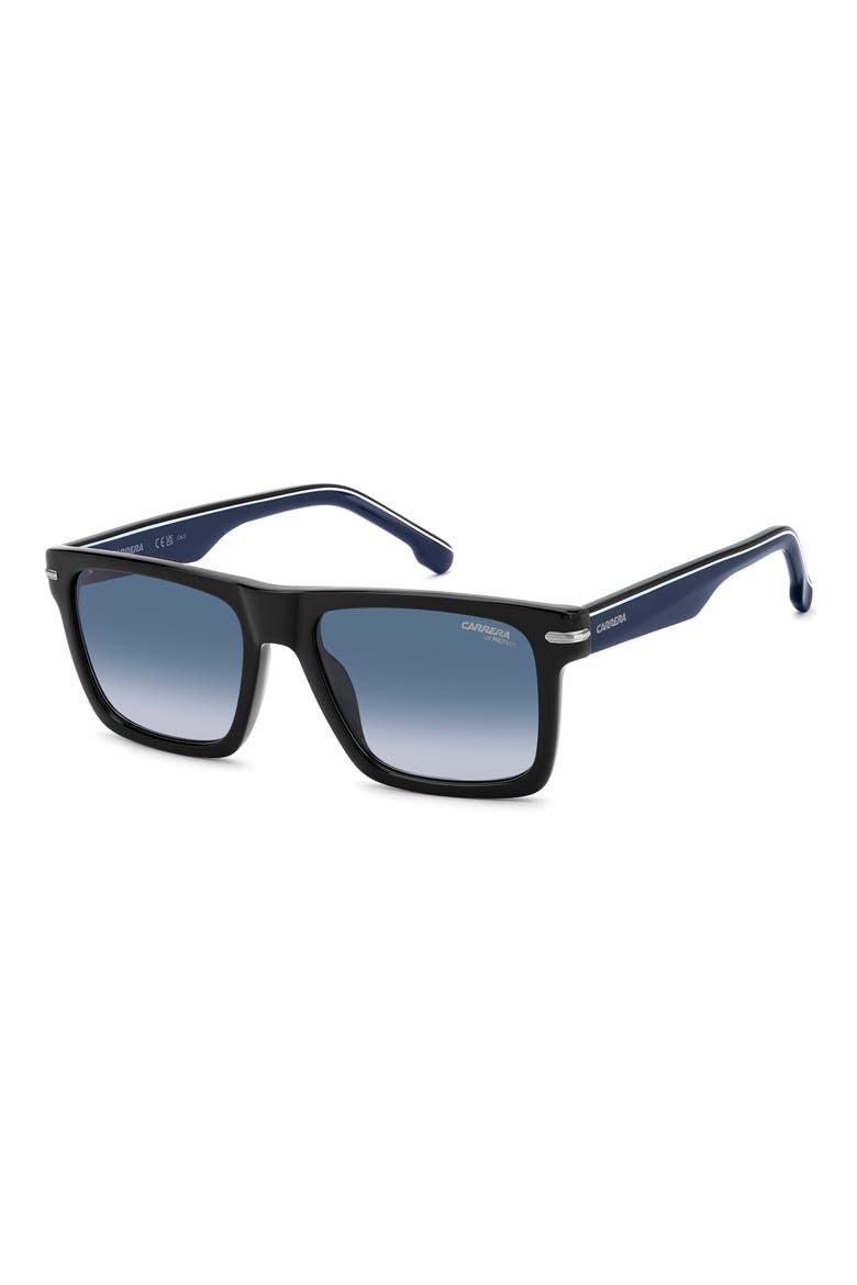 55mm Gradient Rectangular Flat Top Sunglasses, Alternate, color, BLACK BLUE/ DK BLUE SF