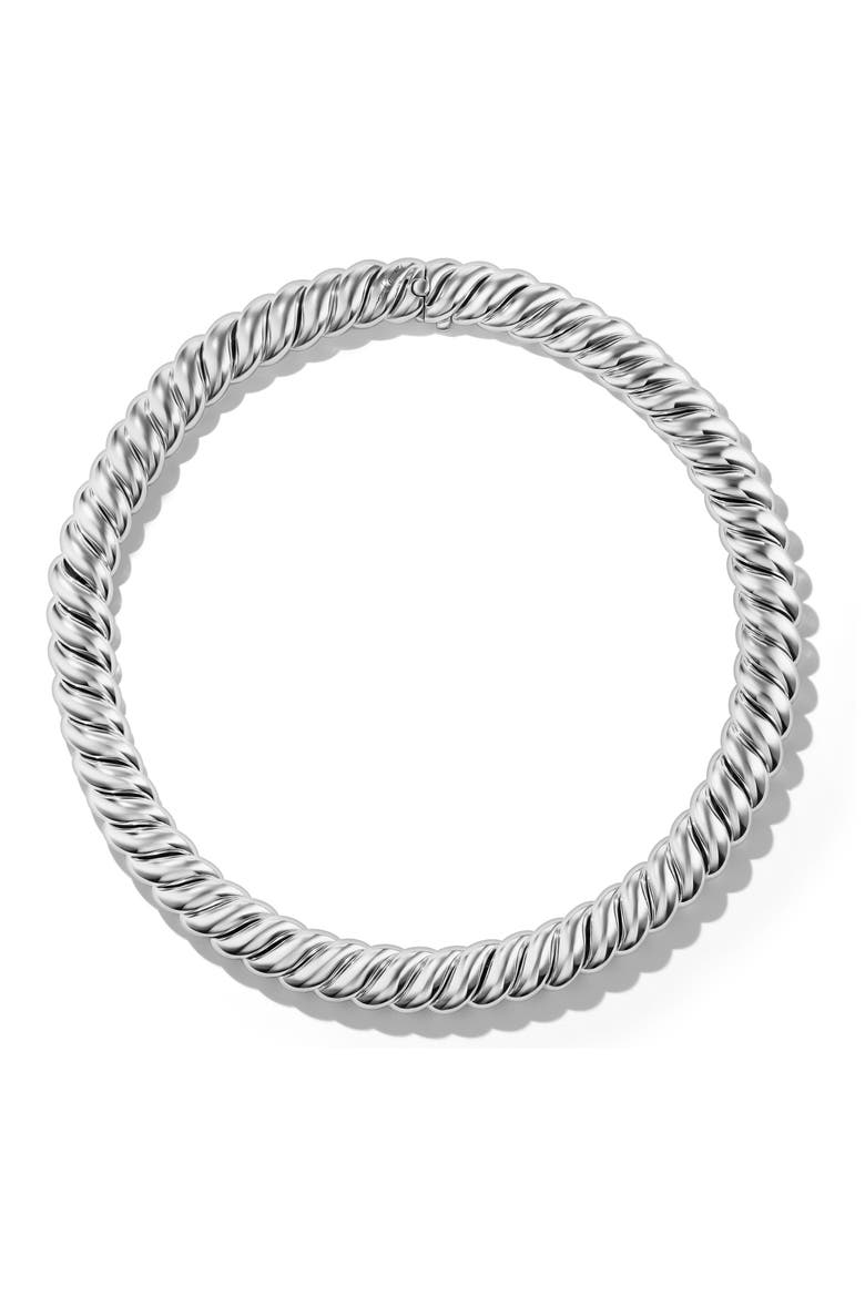 Sculpted Cable Necklace in Sterling Silver, Alternate, color, STERLING SILVER