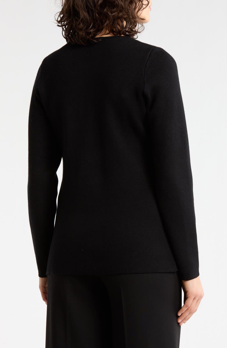 Adrianna Papell Notch Front Sweater Jacket, Alternate, color, Black