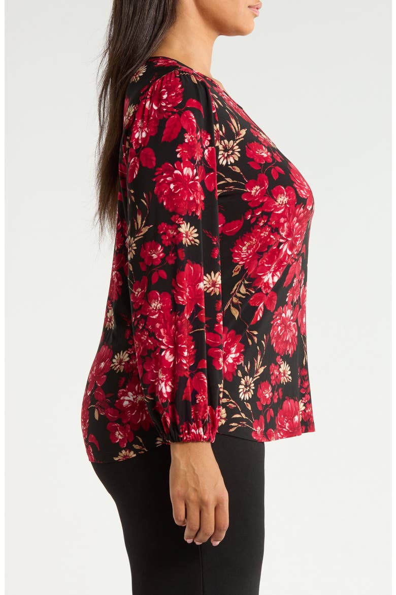 Keyhole Long Sleeve Top, Alternate, color, ANNE BLACK MULTI