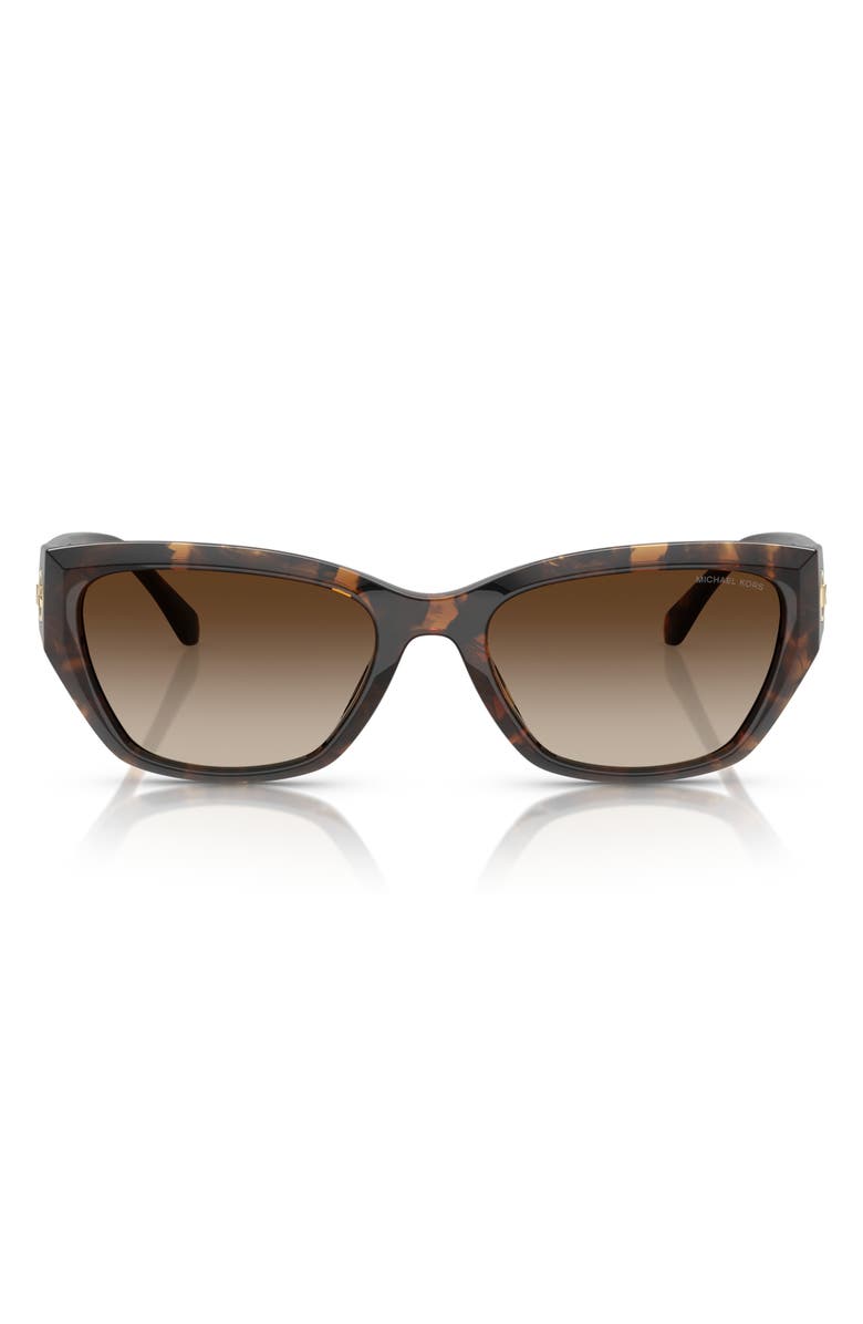 Michael Kors 56mm Geometric Sunglasses, Main, color, Dark Tortoise / Smoke Gradient