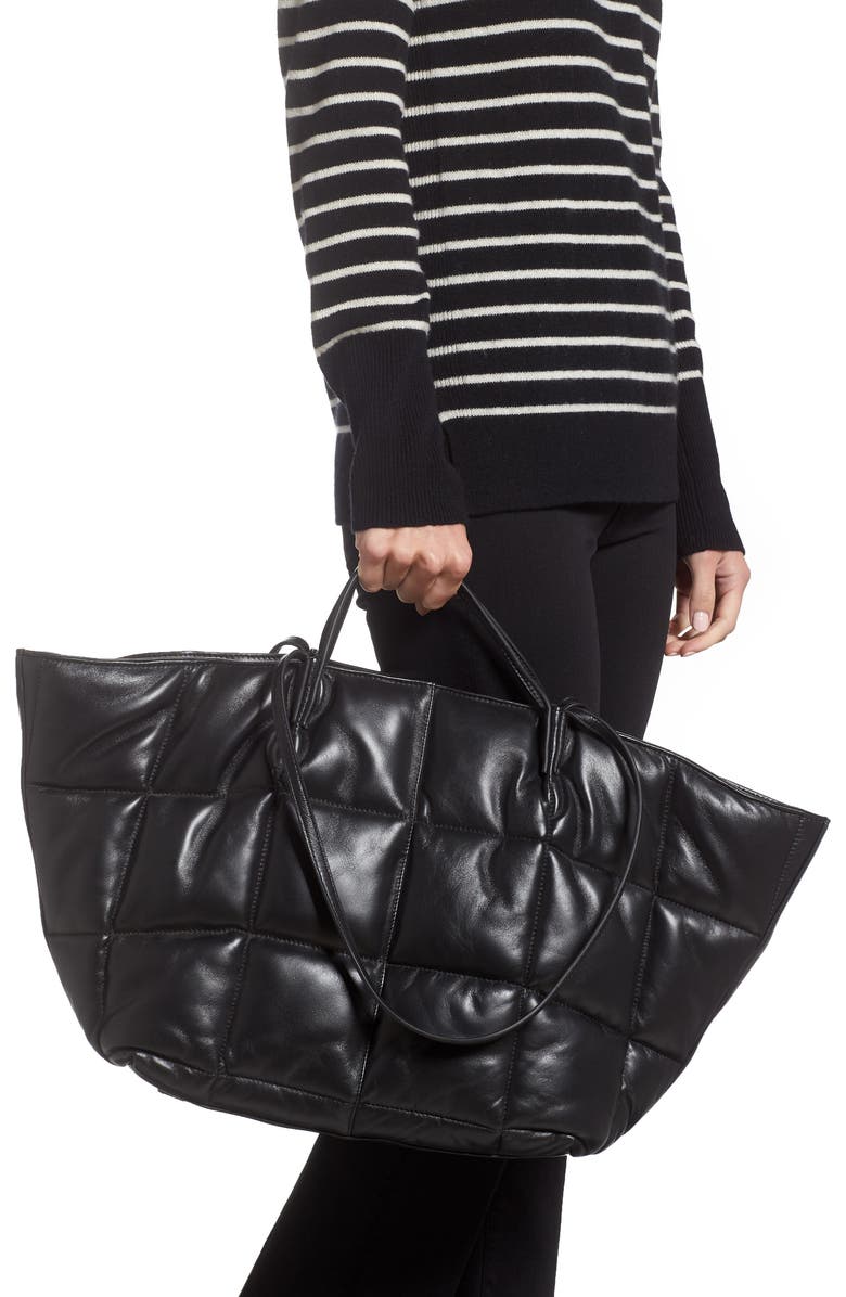 AllSaints Nadaline Quilted Leather Tote, Alternate, color,