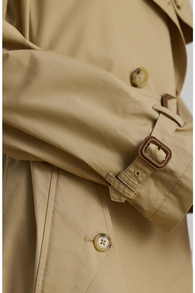 Paper Weight Cotton Trench Coat, Alternate, color, BIRCH BEIGE