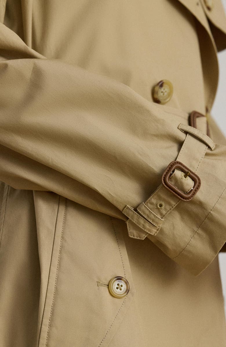Lauren Ralph Lauren Paper Weight Cotton Trench Coat, Alternate, color, Birch Beige