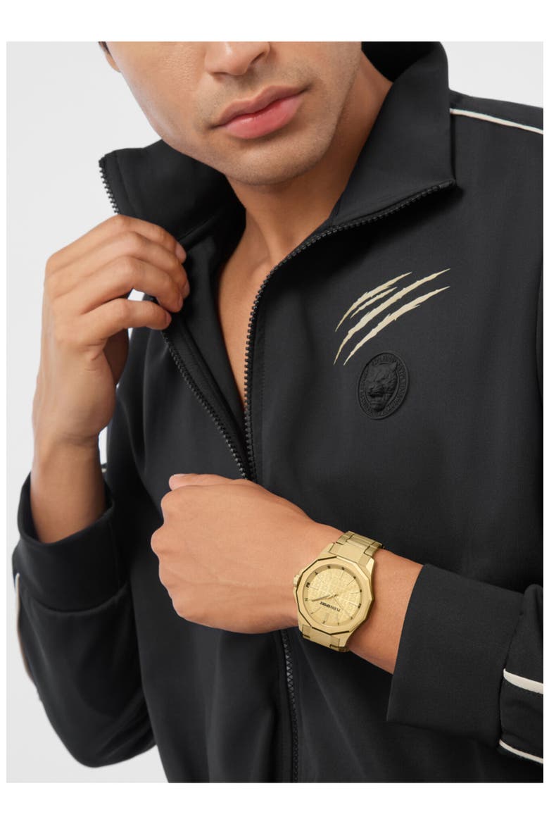 Onyx Bracelet Watch, Alternate, color, GOLD