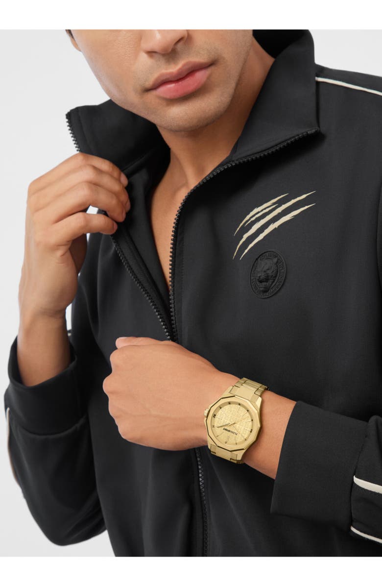 PLEIN SPORT Onyx Bracelet Watch, Alternate, color, Gold