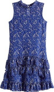 Ava & Yelly Kids' Lace Ruffle Dress